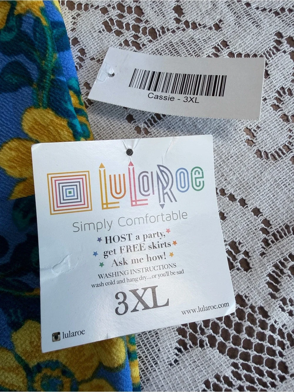 LuLaRoe Blue Pencil Skirt with Yellow Floral Print